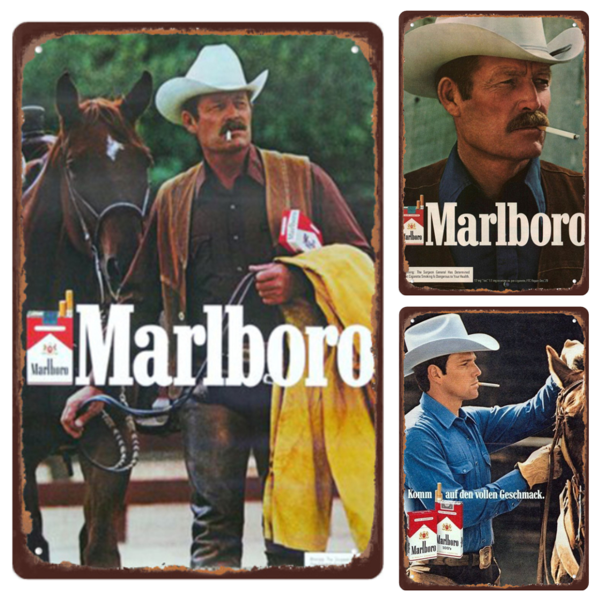 3PCS Marlboro Vintage Metal Signs Set 20*30cm Western