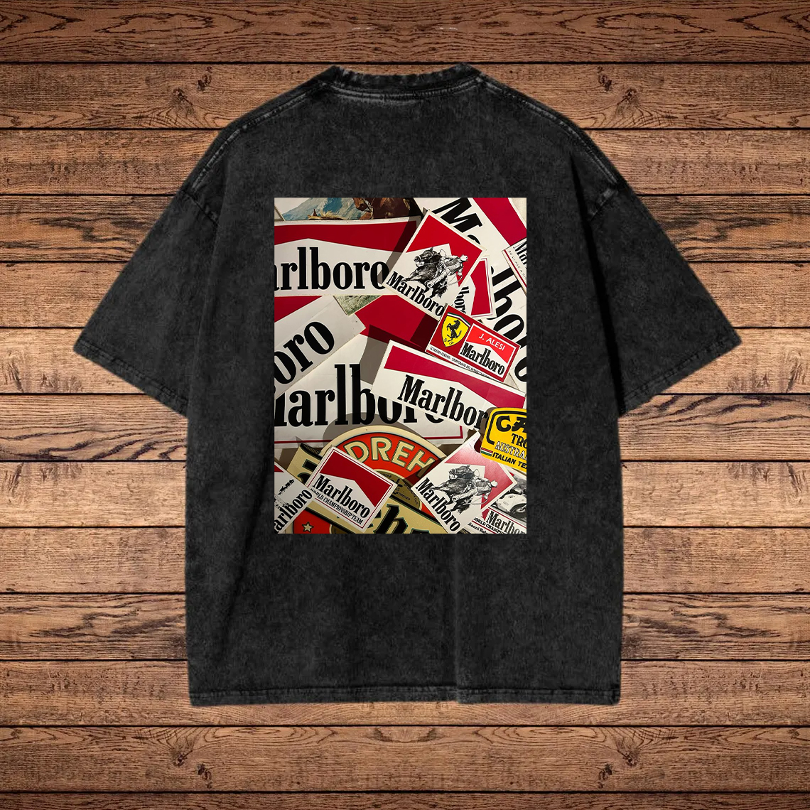 Vintage Graphic Print Washed T-shirt