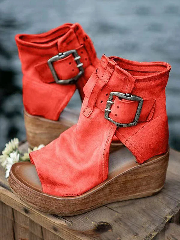 High Heels Fish Mouth Toe Wedges Shoes