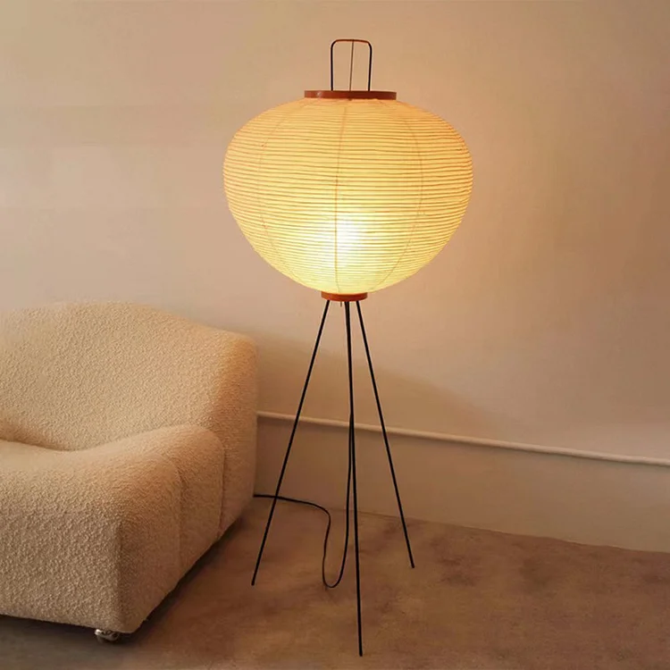 Renée Minimalist Floor Lamp, Artificial Paper & Metal