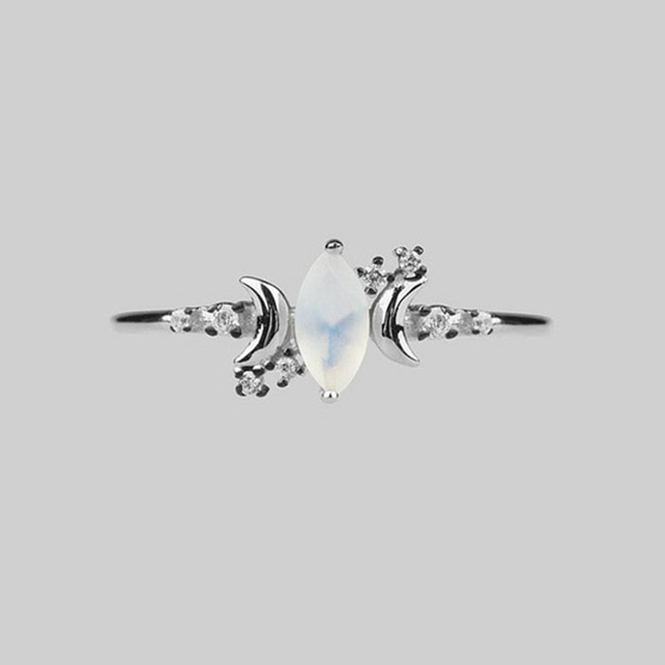 Creative Star Moon Moonstone Ring