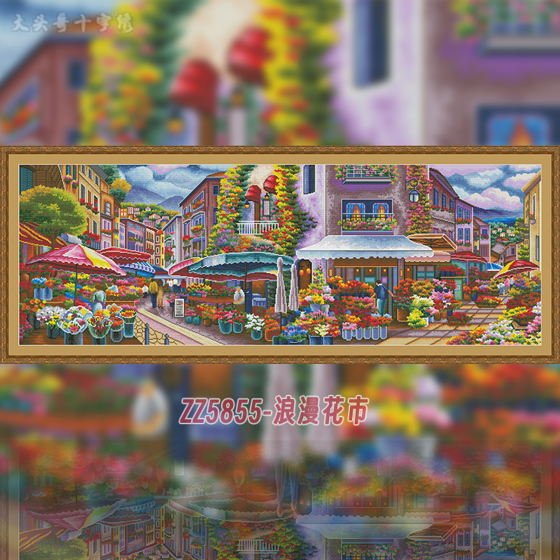 PDF】[ZZ5855-Romantic Flower Market]_ 19.80_ Painting Fairy Cross