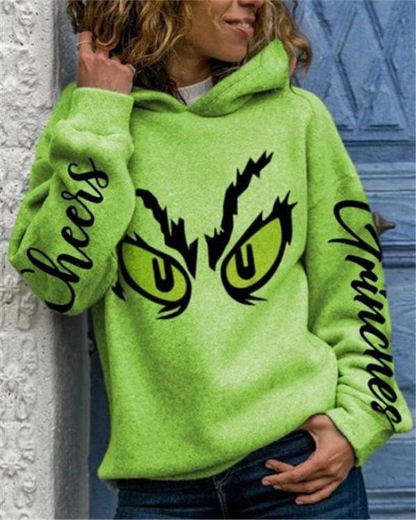 Printed Hooded Long Sleeve Sweatshirt