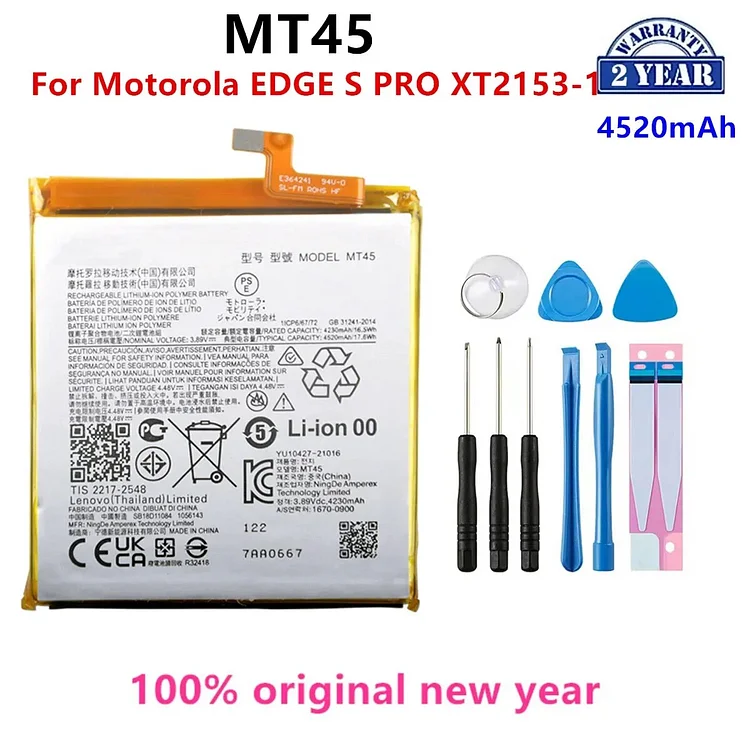 100% Original MT45 4520mAh Battery For Motorola EDGE S PRO XT2153-1  Phone Batteries+Tools.