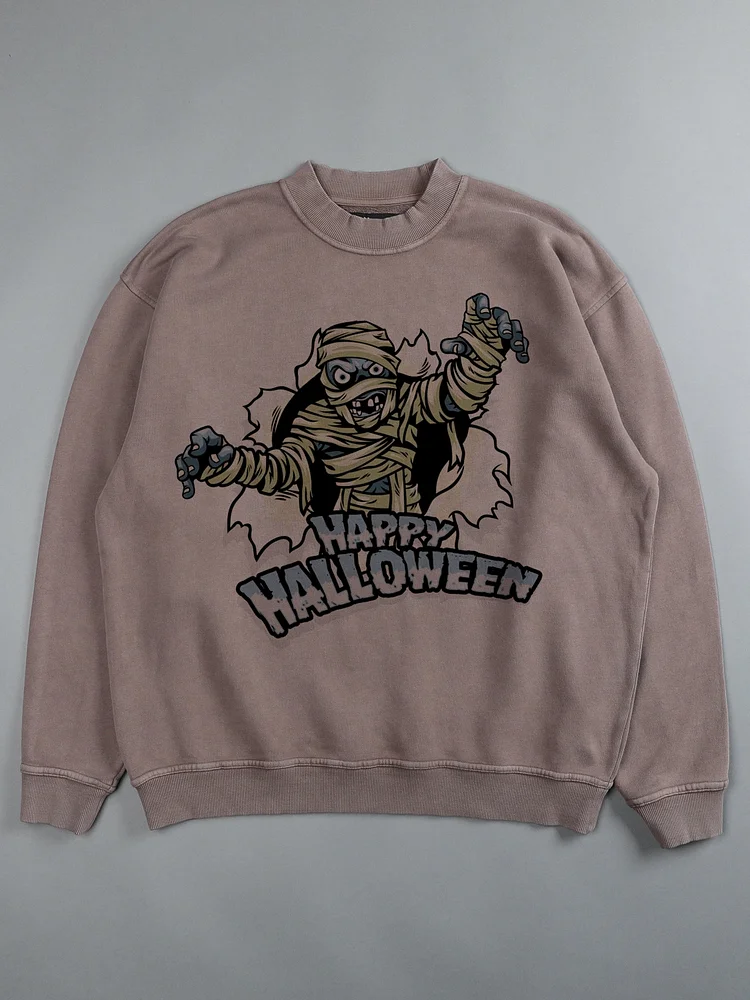 Men's Happy Halloween Bandage Zombie Print Sweatshirt