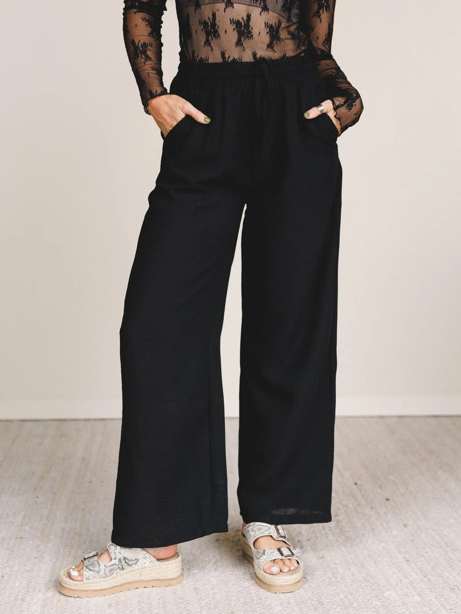 Easy Flow Wide Leg Pant - Black