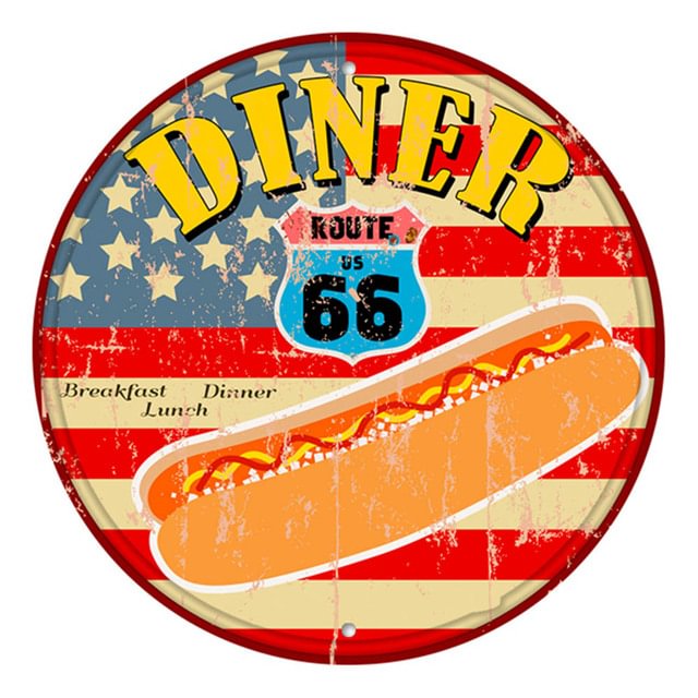 Fresh Hamburger Dinner - Round Shape Tin Signs/Wooden Signs - 30*30CM