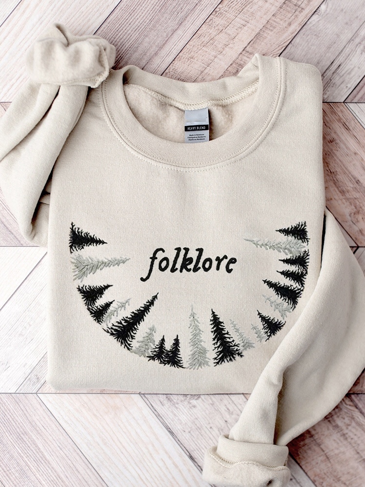 Forestcore Hand Embroidered Wool Sweater