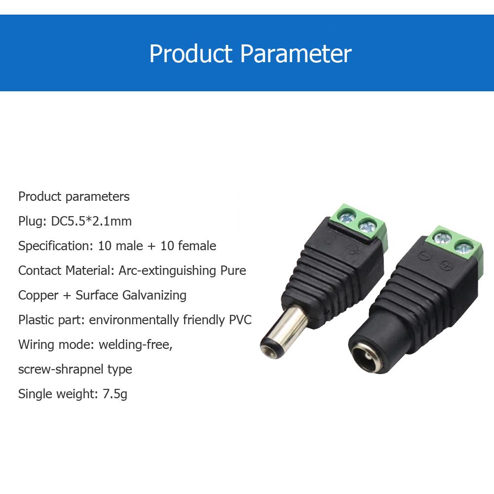 20pcs 10 Male+10 Female DC Power Connector Adapter 2.1x5.5mm Plug for CCTV, 501 Original
20pcs 10 Male+10 Female DC Power Connector Adapter 2.1x5.5mm Plug for CCTV, 501 Original