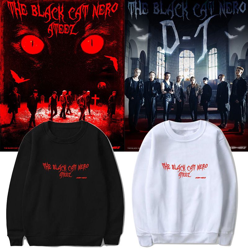 ATEEZ THE BLACK CAT NERO Neck Round Hoodie