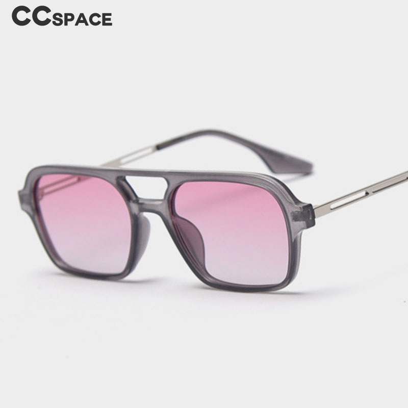 49831 Retro Polarized Sunglasses Double Beam Square Men Women Shades ...