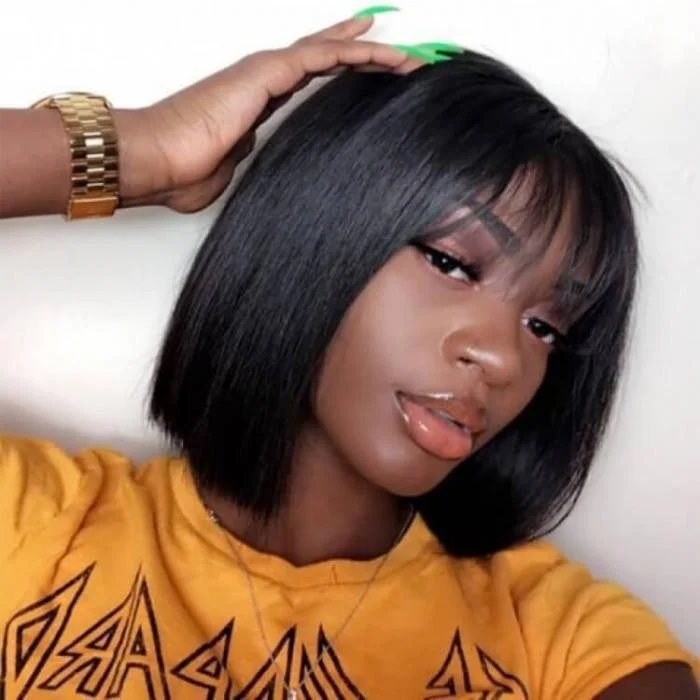 Natural Black Color Bob Wig-elleschic