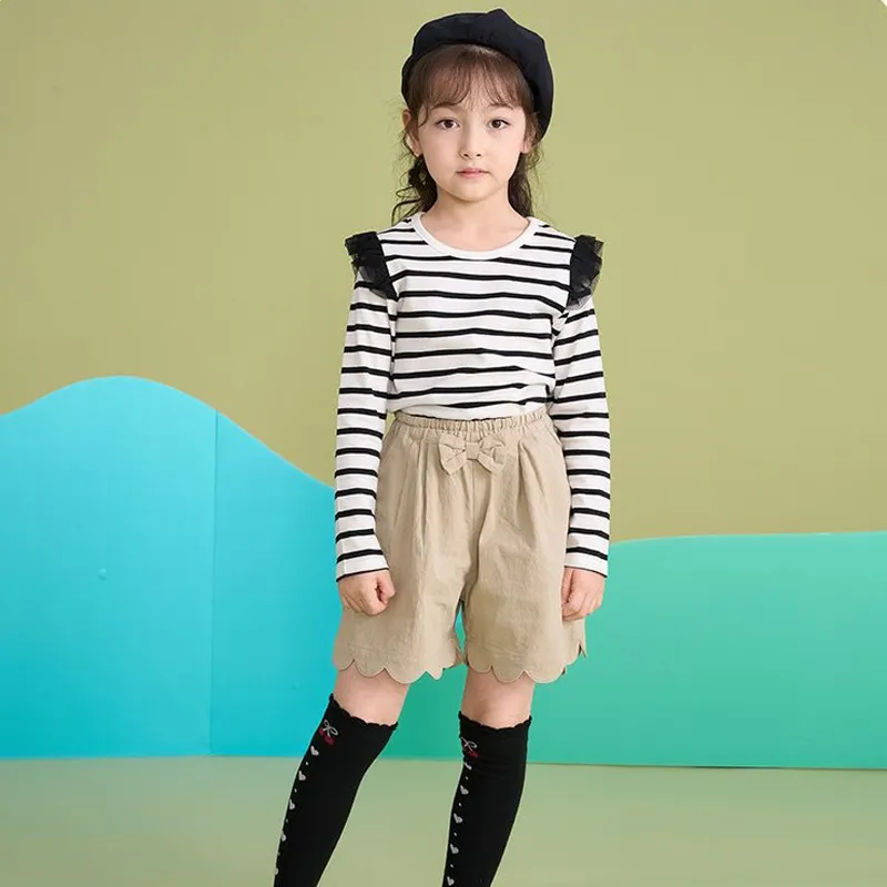 【18M-10Y】Girls' Simple Fashion Long Sleeve T-Shirt