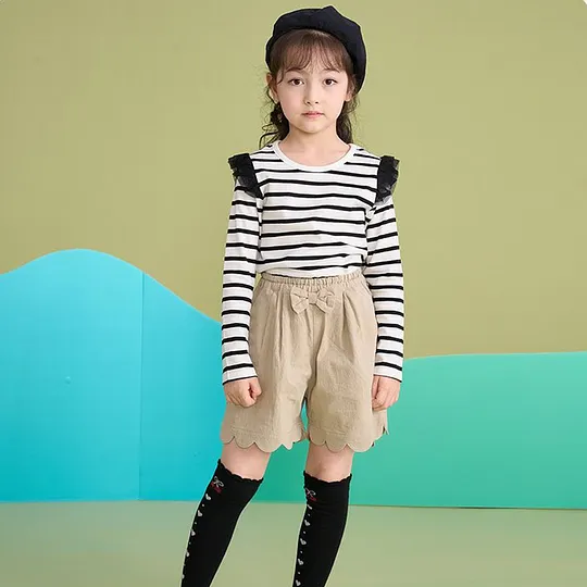 【18M-10Y】Girls' Simple Fashion Long Sleeve T-Shirt