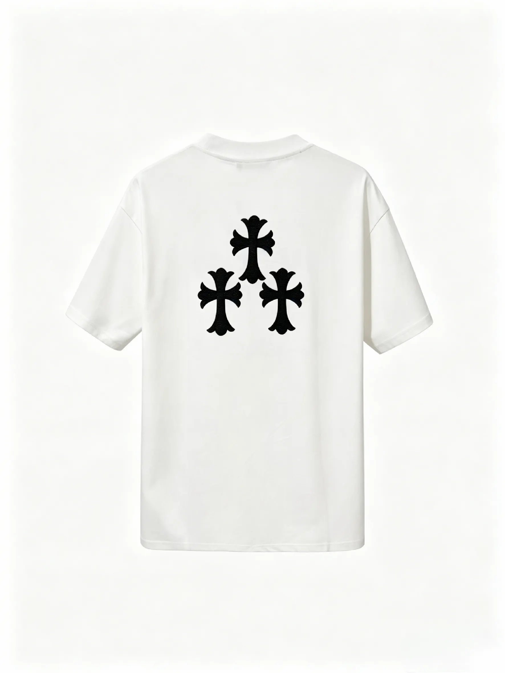 White Cross Print T-Shirt - Back View
