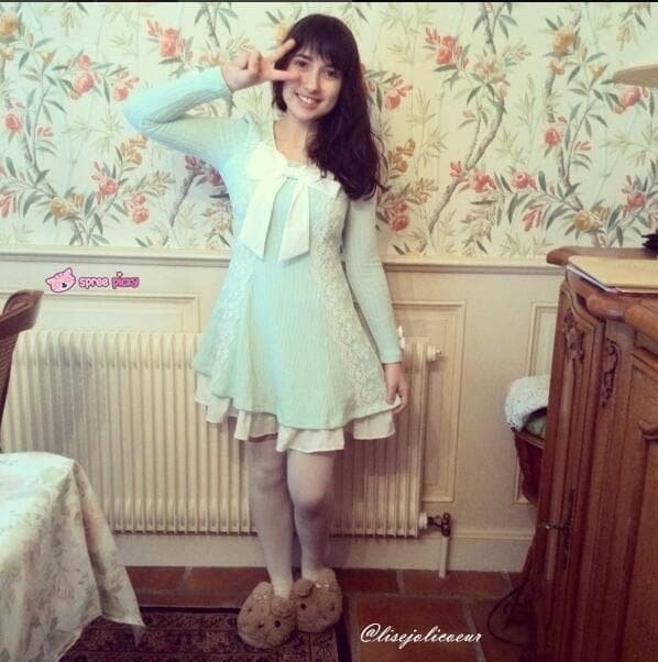 S/M/L Pastel Green Sweet Princess Long Sleeve Knitted Dess SP153502