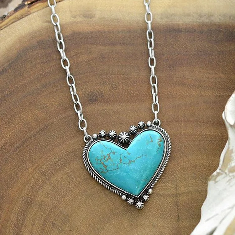 Personalized Fashion Love Turquoise Pendant Necklace VangoghDress
