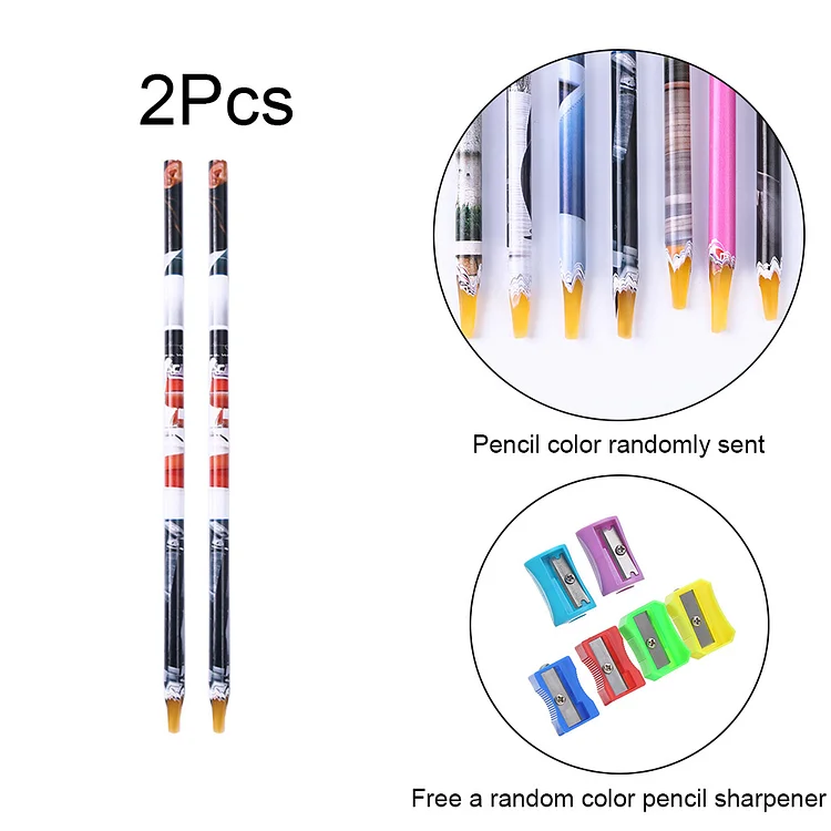 5D Diamond Painting Point Drill Pen with Clay Sharpener DIY Sticky Crafts (2PCS)