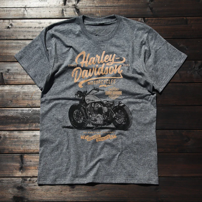 Retro Motorcycle Washed Cotton Short Sleeve T-Shirt