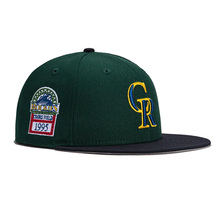 New Era 59Fifty Colorado Rockies 1995 Inaugural Patch Hat - Green, Navy QueenFunky