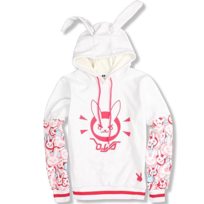 White Overwatch D.VA Hoodie Jumper SP1811853