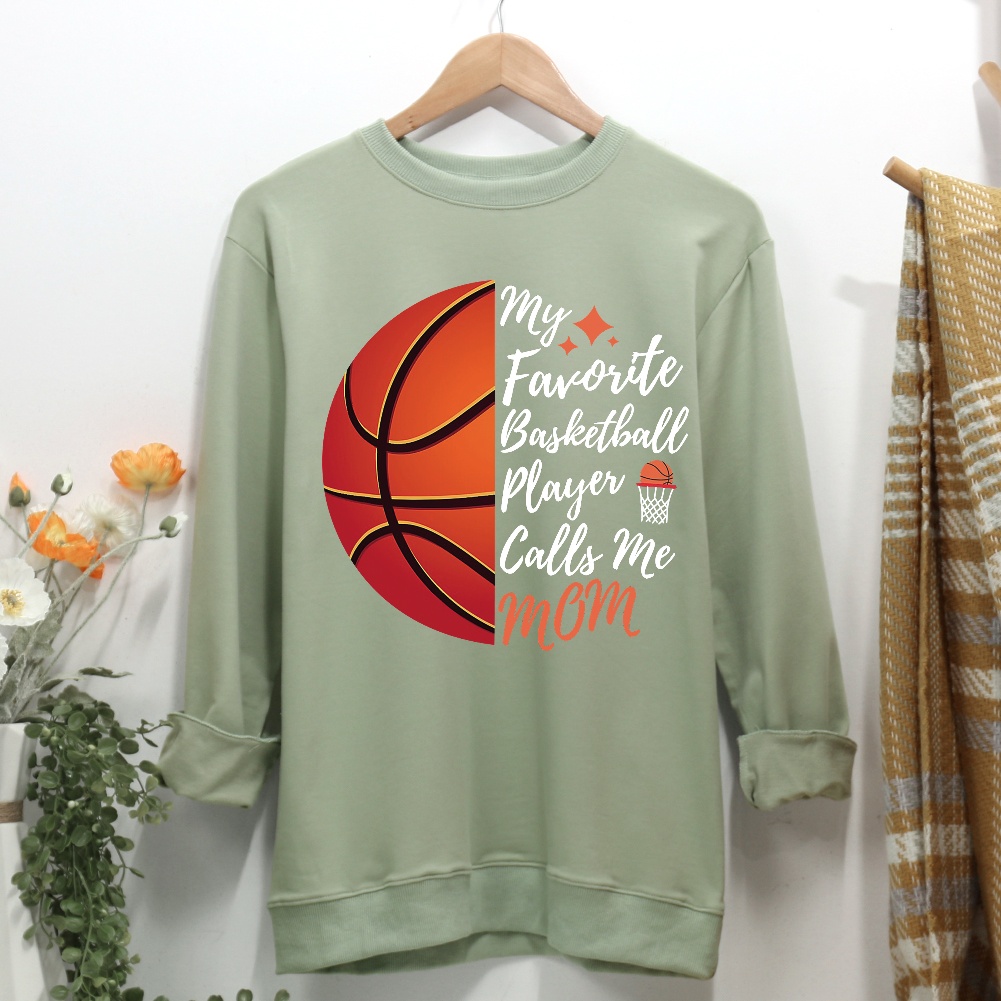 My Favorite Basketball Player Calls Me Women Casual Sweatshirt-Guru-buzz