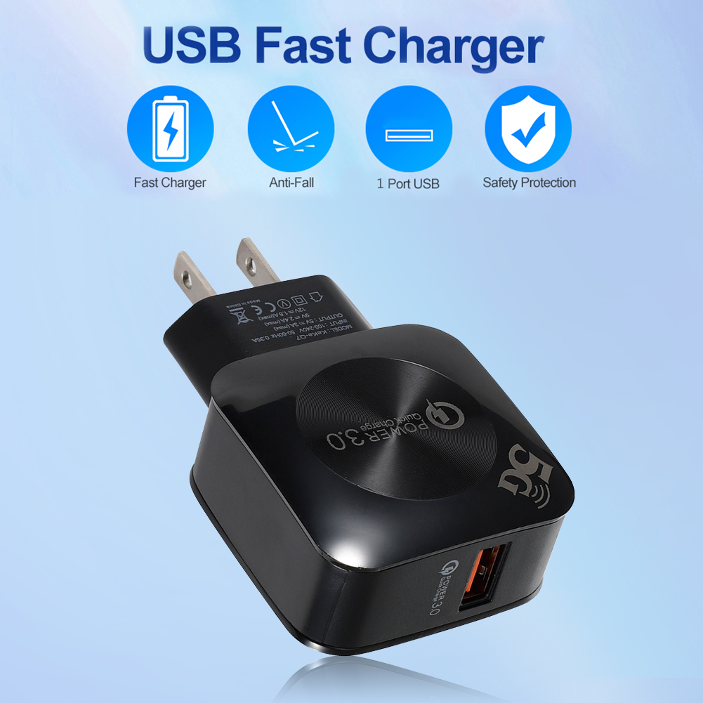 Portable Wall Mobile Phone Charging Adapter QC3.0 USB Smartphone Charger, White, 501 Original
Portable Wall Mobile Phone Charging Adapter QC3.0 USB Smartphone Charger, White, 501 Original