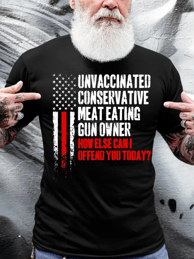 Unvaccinated Conservative Printed Men's T-shirt
