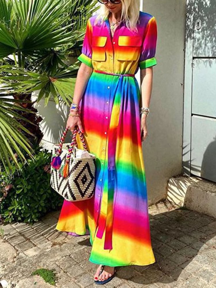 Rainbow Colors Fairy Maxi Dress P14334