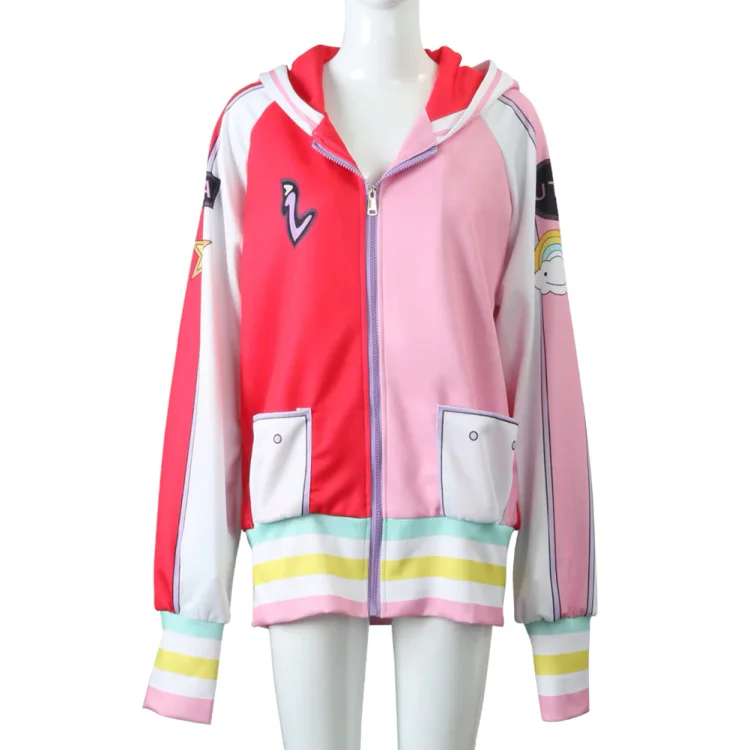 One Piece UTA Cosplay Costume Hoodie Zip Up Jacket Coat Outfits Halloween Carnival Suit