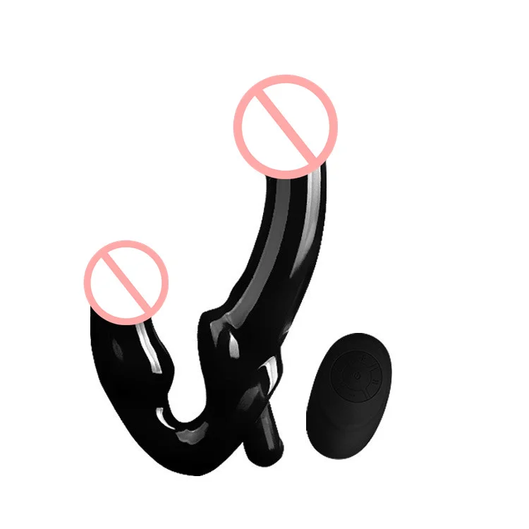 Wearable Double-ended Dildo Wireless Remote Control Vibrating Dildo - Rose Toy