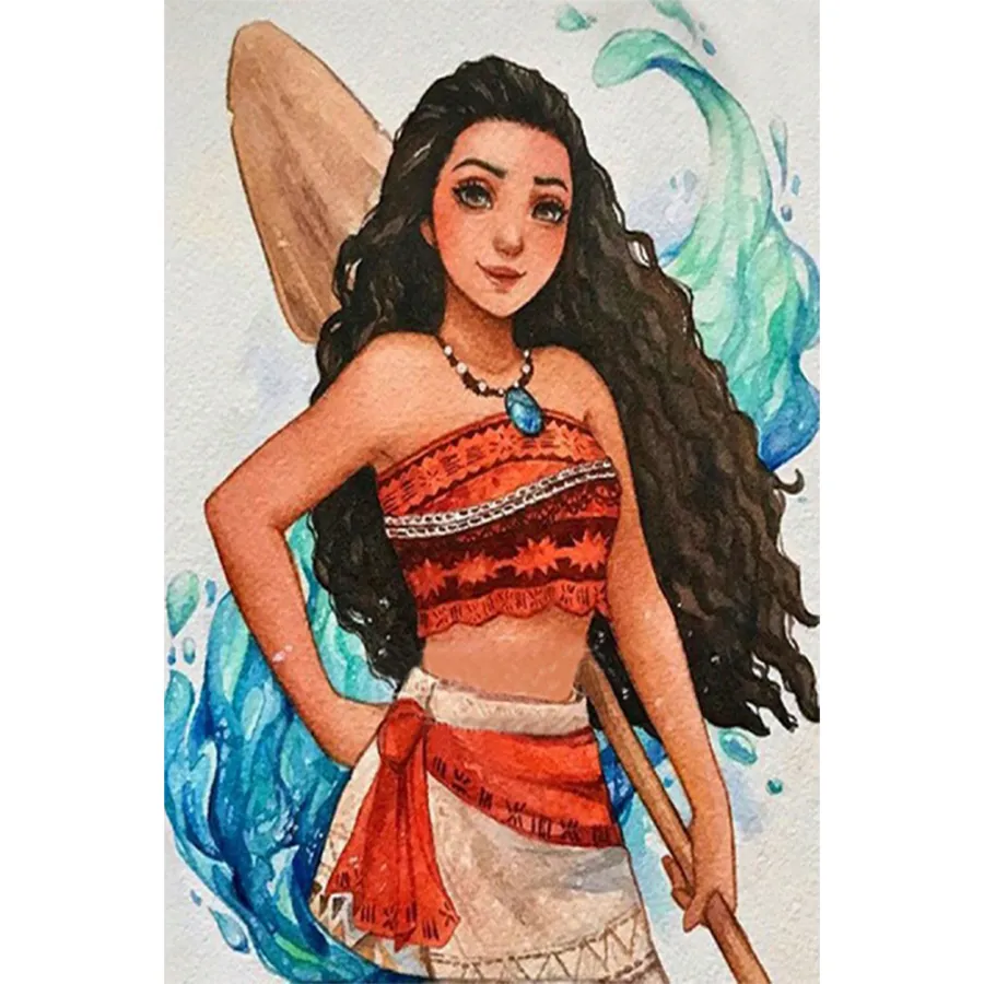 Princess Moana Canvas Full Round Or Square Drill Diamond Painting