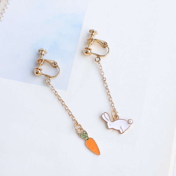 Kawaii Rabbit Carrot Watch Earrings SP1812103