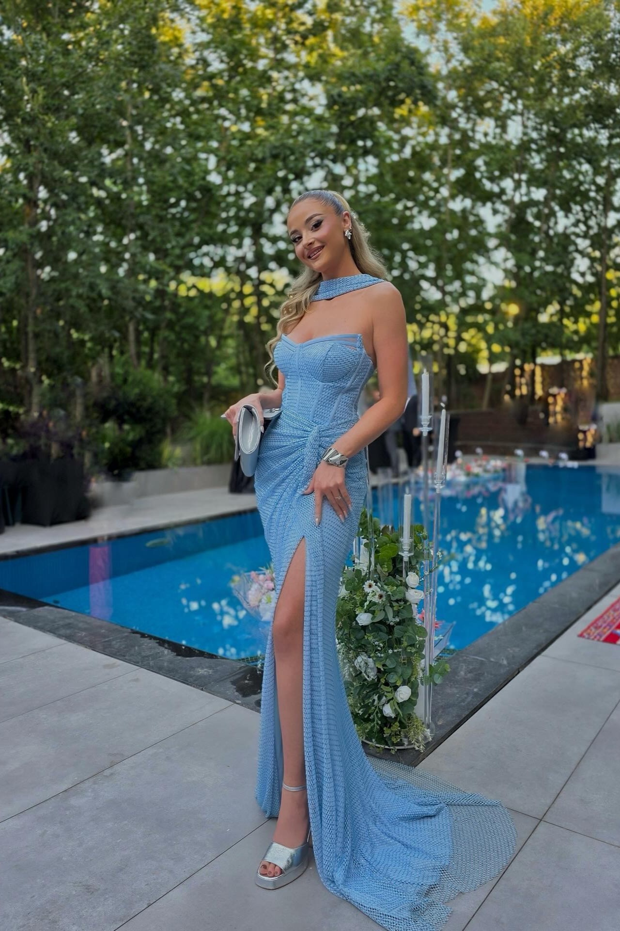 Lvs&Broner Stunning Strapless Sleeveless Long Split Prom Dress With Mermaid