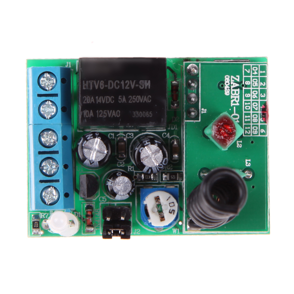 DC12V 433MHZ One-button Fixed Code RF Receiver for Wireless Remote Control, 501 Original
DC12V 433MHZ One-button Fixed Code RF Receiver for Wireless Remote Control, 501 Original