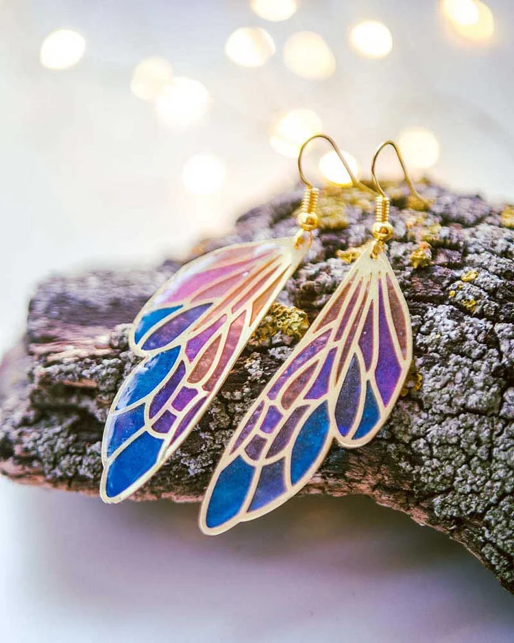 Colorful Butterfly Wings Earrings