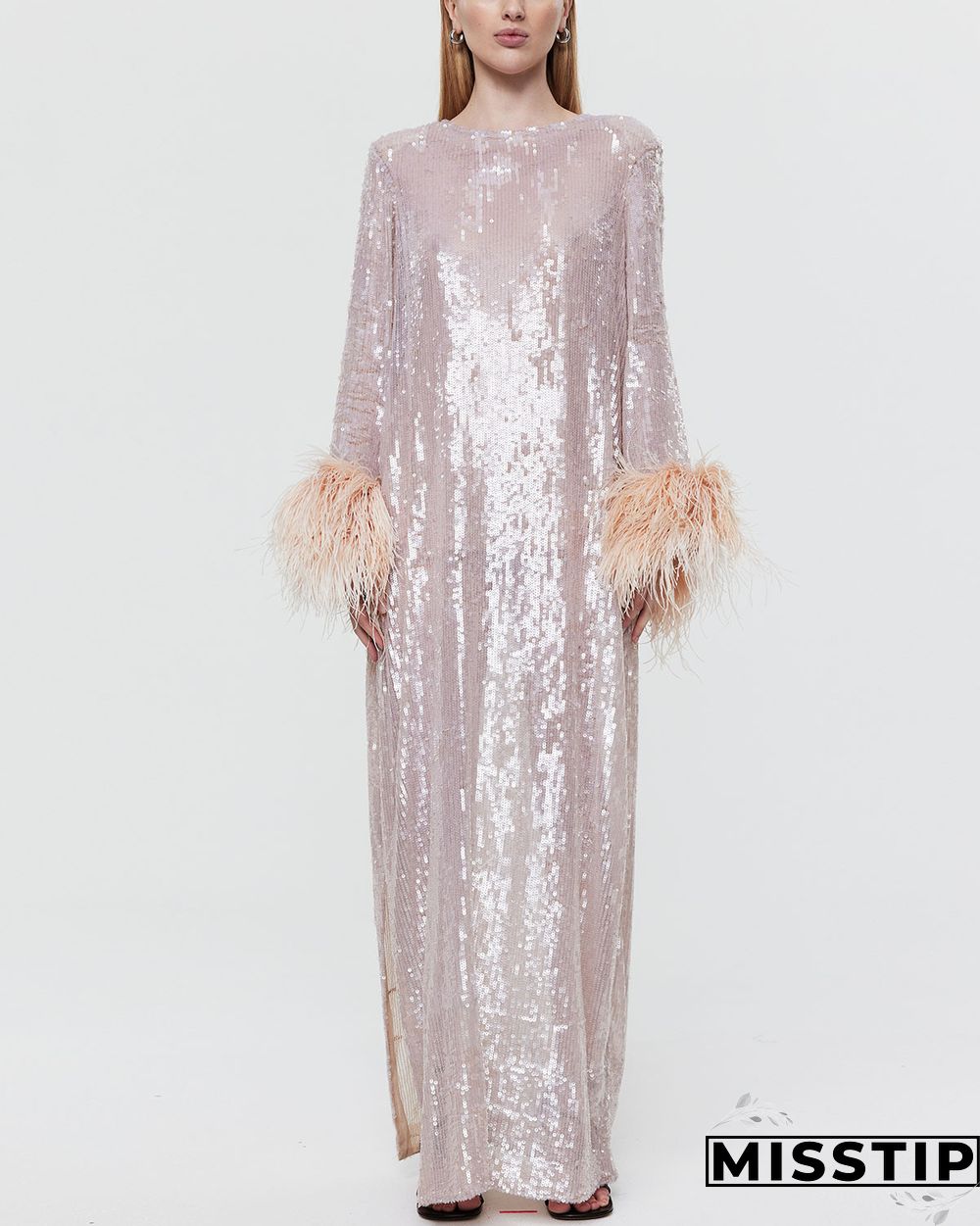 Eclipse Crystal Feather-trimmed Gown