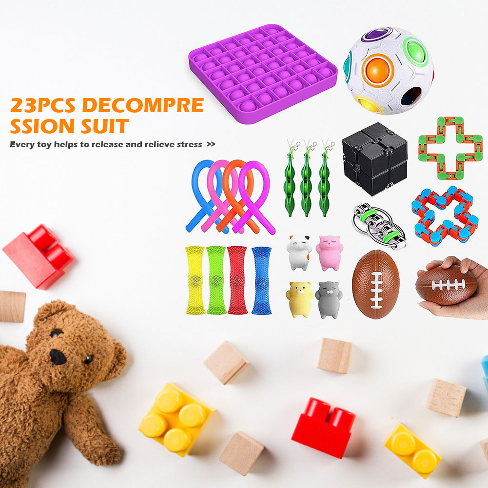 Sensory Fidget Toys Set Pack, Stress Relief Bubble for Adult Kids with ADHD, 23pcs, 501 Original
Sensory Fidget Toys Set Pack, Stress Relief Bubble for Adult Kids with ADHD, 23pcs, 501 Original
