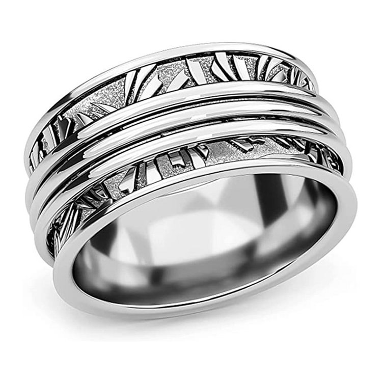 Flower Pattern Turnable Anxiety Ring