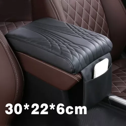 Dronehint Stripe Car Armrest Cushion Box Pad Memory Foam Arm Rest Leather Mat Cover Parts (For: GMC) Parts