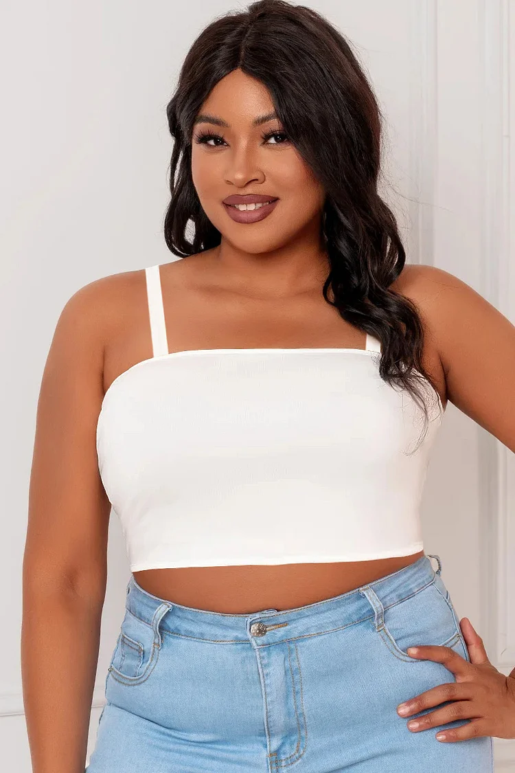 Plus Size Black Casual Sleeveless Cami Tops