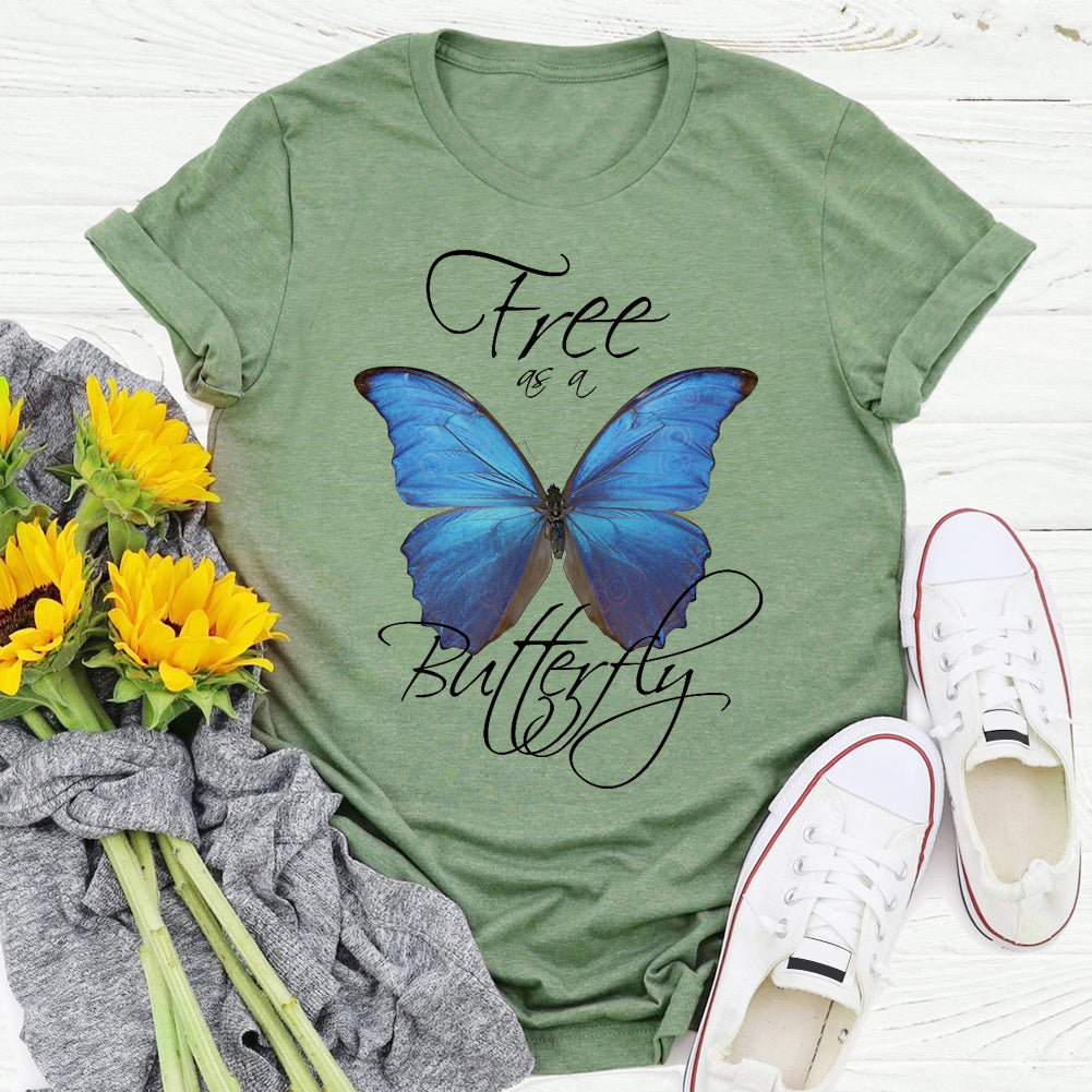 HMD Free as a Butterfly T-Shirt Tee-06443-Guru-buzz