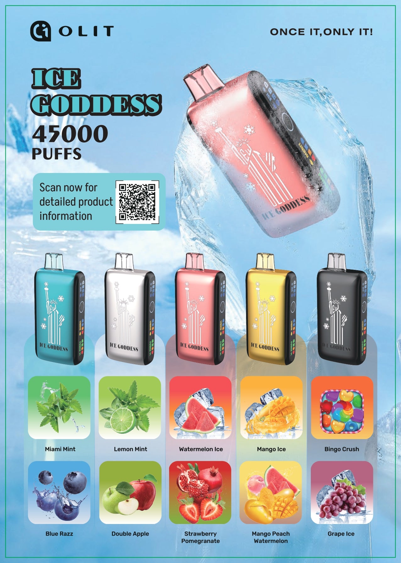 How to Control the Ice Levels on OLIT Ice Goddess 45000 Vape CTYVape