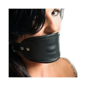 pornhint Pornhint BDSM Bondage Black Leather Fetish Face Mask - Bondage Sexy BDSM Mouth Mask - Leather Bondages Gear For Women - Face Perfect Silence Mask