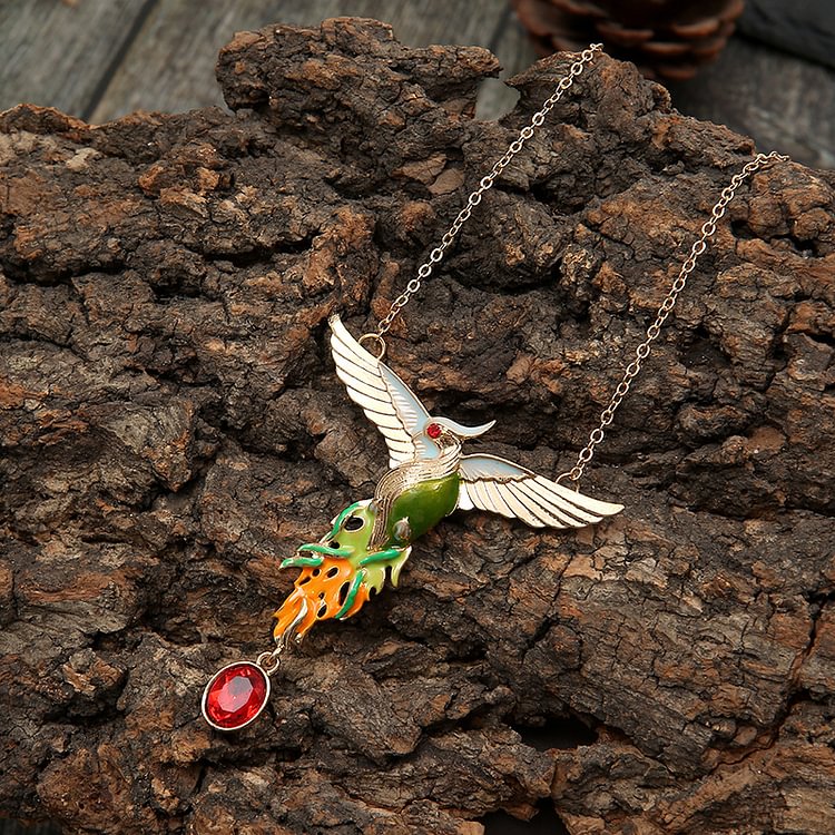 Phoenix Strength Amethyst Stone Pendant Necklace