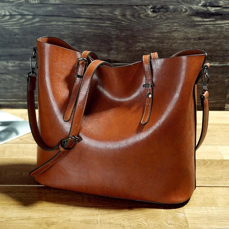 Ladies Vintage Waxed Pitote Bag Crossbody Shoulder Handbag