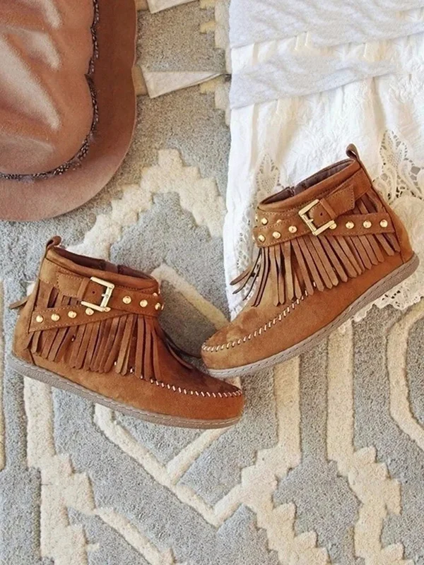 Ankle Length Tasseled Boots