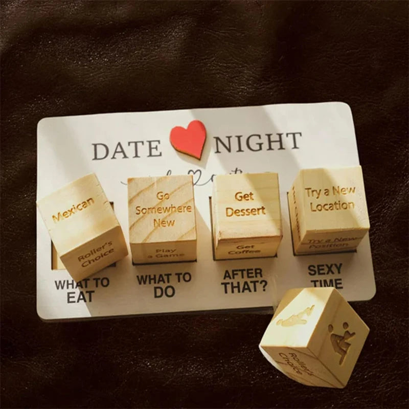 Wooden Date Night Dice Naughty Couple Dice Game For Him Funny Portable