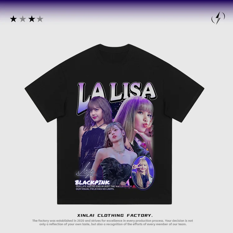 Pure Cotton K-pop Blackpink Lisa Cute T-shirt weebmemes