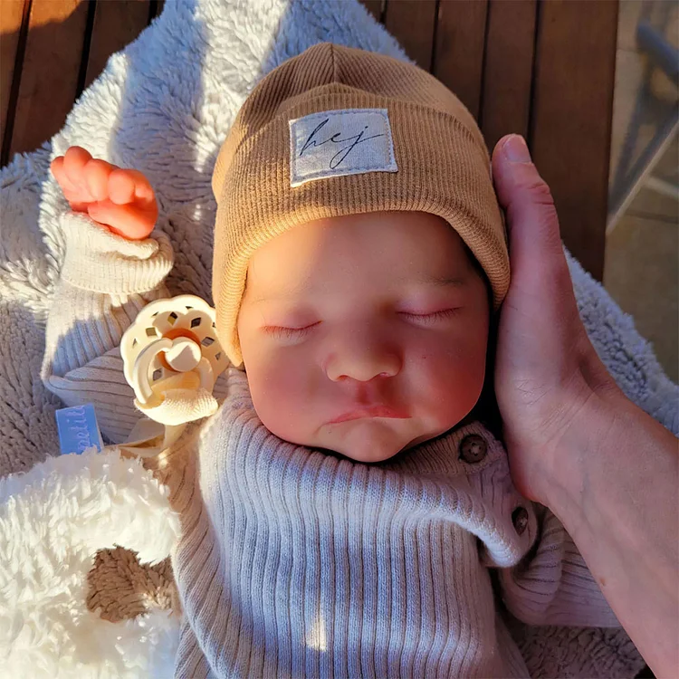 [Silicone Baby Boy] Sleeping Newborn Mini Silicone Reborns Baby Dolls 12'' Cute Justin